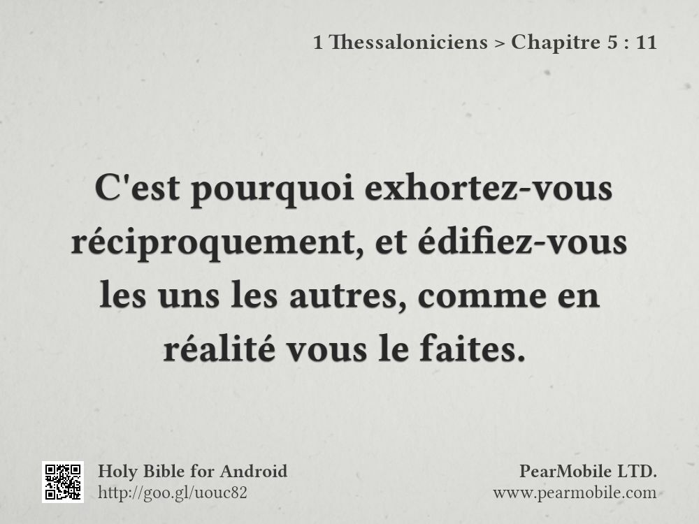 1 Thessaloniciens, Chapitre 5:11